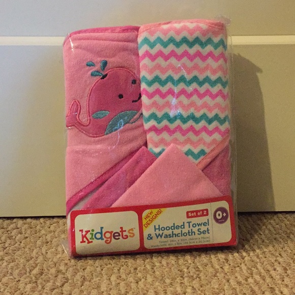 kidgets hooded towel and washcloth set